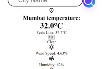Weather App using OpenWeatherMap API
